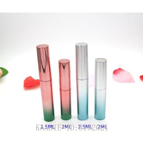 2ml2.5ml 50pcs Empty Frosted Silver Blue Gradient Eyeliner Refillable Tube,UV Golden Green Gradient Eyelash Growth Liquid Bottle