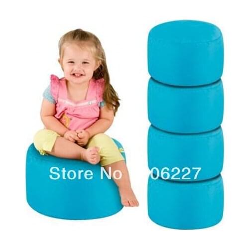 WHOLESALE BLUE FOOTSTOOL, CUBE beanbag footrests, chair stool - free shipping