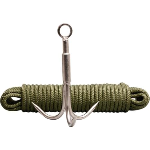 Grappling Hook Claw Folding 3 Claw Outdoor Survival Safety Climbing Flying Claw Portable Stainless Steel Rock Climbing Tools