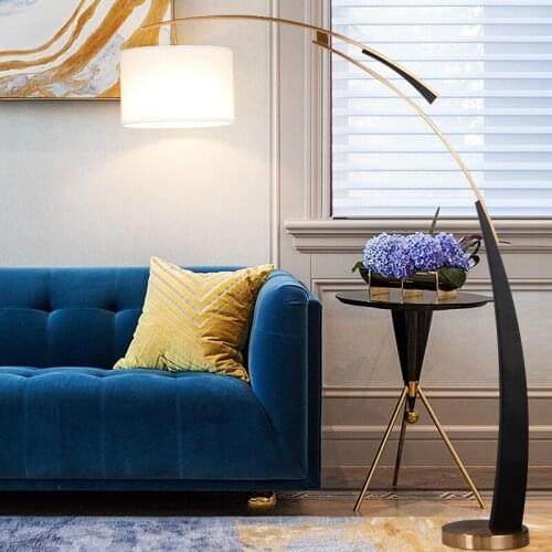 Modern Black LED Floor Lamp Villa Hotel Home Living Room Reading Decor Lighting Standing Light LED Suspension Lamps FA117