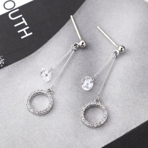 TONGKWOK Bohemia Exaggeration Dangle Earrings For Women Silk Thread Tassel Metal Long Chandelier Earrings #139579