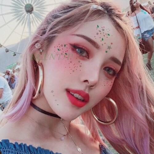 Waterproof Temporary Tattoo Sticker Star Face tatto stickers Make Up Eye flash tatoo fake tattoos tribe party for women girl