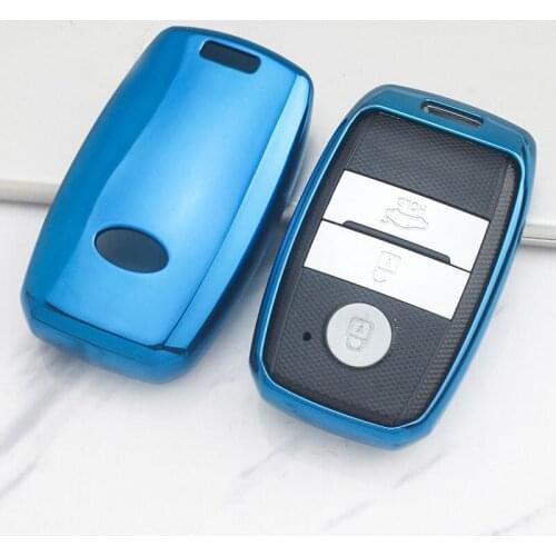 Blue key Case Shell Cover TPU Smart Protective for Kia Optima K5 Sorento Carens Forte Soul