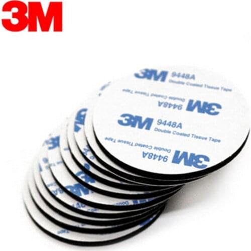 10pcs/lot 3M 9448A Black Double Sided Adhesive PE Foam pad Tape thickness 2mm x 30mm Round