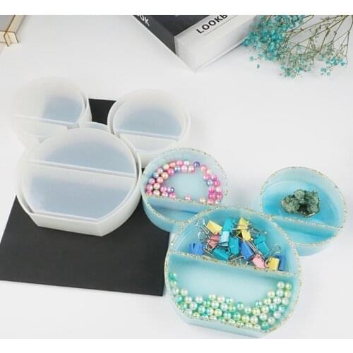 13MC Crystal Epoxy Resin Mold DIY Jewelry Storage Container Box Tray Silicone Mould