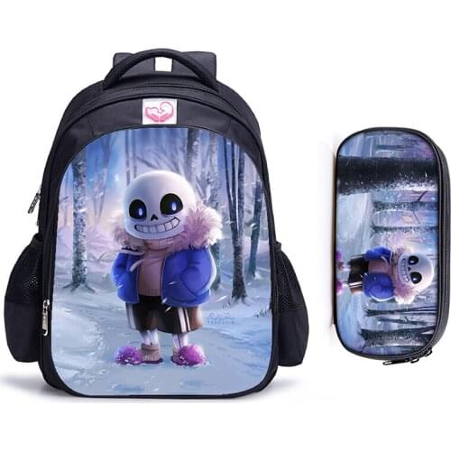 16 Inch Undertale Children School Bags Orthopedic Backpack Kids School Boys Girls Mochila Infantil Catoon Bags