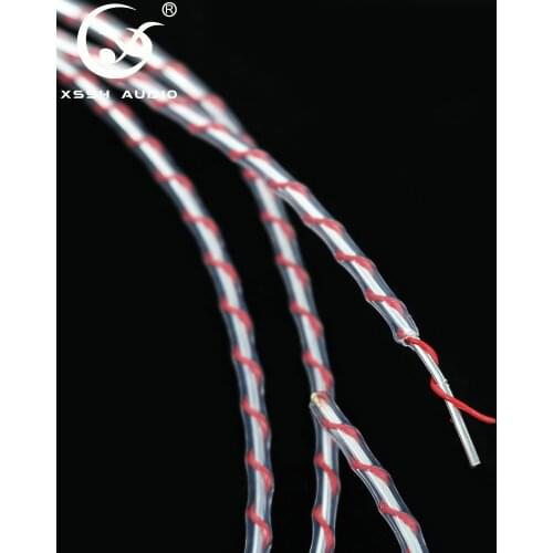 2m 5m 10m XSSH audio 1 one core single core OFC copper silver plated 1.8mm DIY Banana Plug Cable Colors Speaker Cord Cable Wire