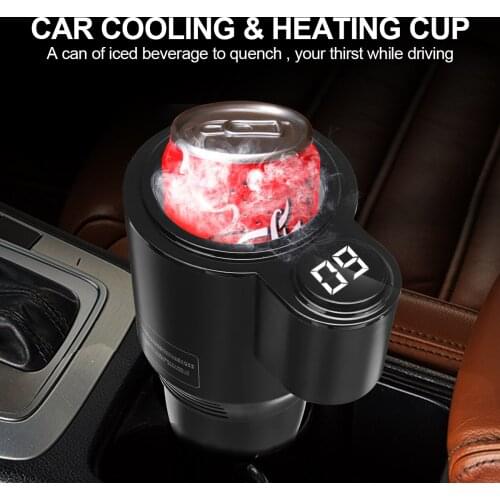 2-In-1 Smart Cooling&Heating Car Cup Electric Coffee Milk Warmer and Cooler Beverage Mug with Temperature Display For 12V Cars