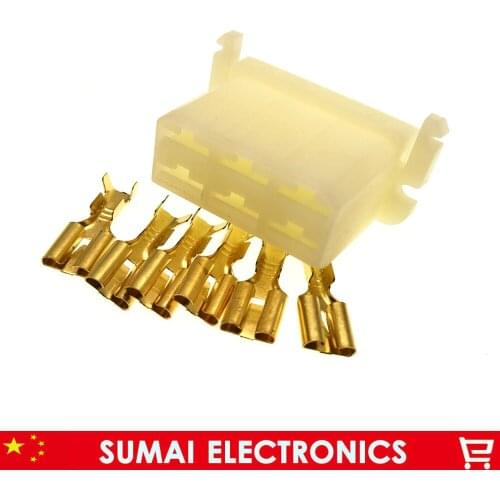 20 PCS 6.3mm 6 Pin/way female Auto electronic plug(include terminals),Car electrical connector for Motorcycle,truck,car