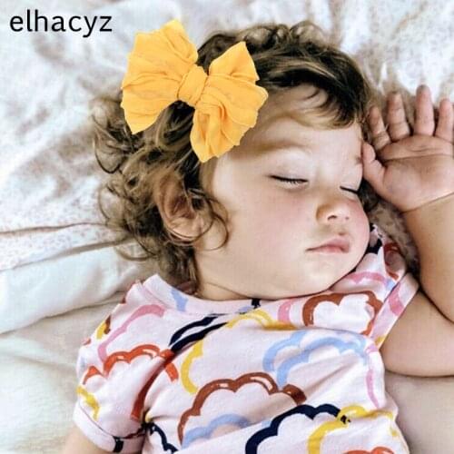 2021 New 5" Sweet Girls Lotus Hem Hair Bow Barrette Trendy Soft Lace Bow Hair Clip Kids Bow Hairgrips DIY Hair Accessories