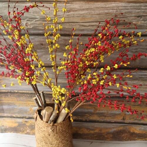 3 Forks PE Winter Jasmine Wedding Artificial Flowers PE Flower Material for Wedding Decoration