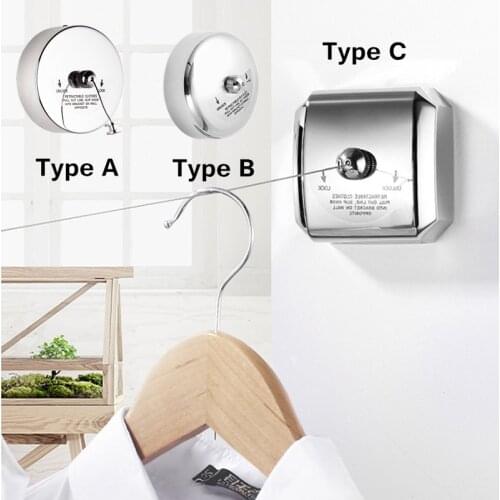 304 Stainless Steel Clothesline Wall mount Folding Clothes Horse Extendable Laundry Hanger Retractable Drying Rack Clothes Rope