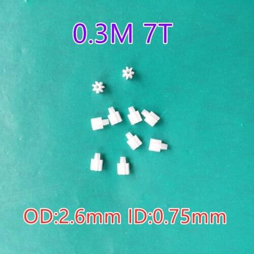 70.8A 0.3M Toy Helicopter Gear 7 Teeth 0.75mm Pinion Drive Small Plastic Steering Gear UAV Model Toy Accessories
