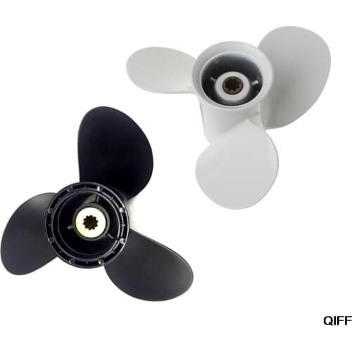 Aluminum Boat Outboard Propeller for Suzuki 9.9-15HP Black 3 Blades 10 Spline Tooth 9 1/4 x 11 May06