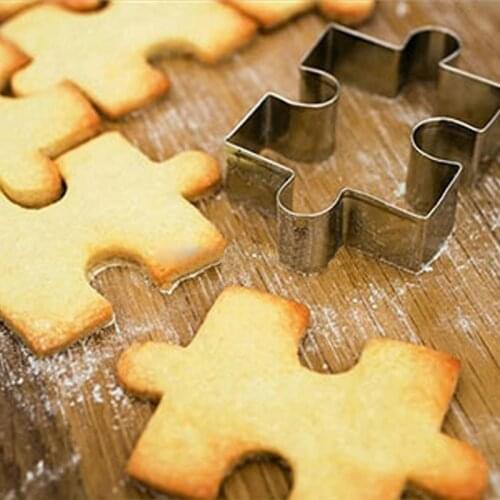 New puzzle shape cookie cutter cake decoration fondant cuttters tools cookies stainless steel biscoito moldes para galletas