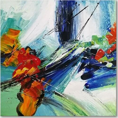Mintura Wall Picture for Living Room Oil Paintings on Canvas Hand Painted A Brilliant Color Abstraction Home Decor Art No Framed