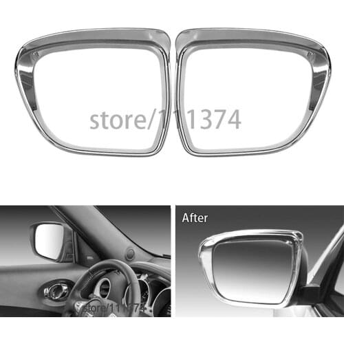 Chrome Mirror Rain Eyebrow Frame For Nissan Juke Accessories 2015 2016 2017 2018 Door Rear View ABS Plastic