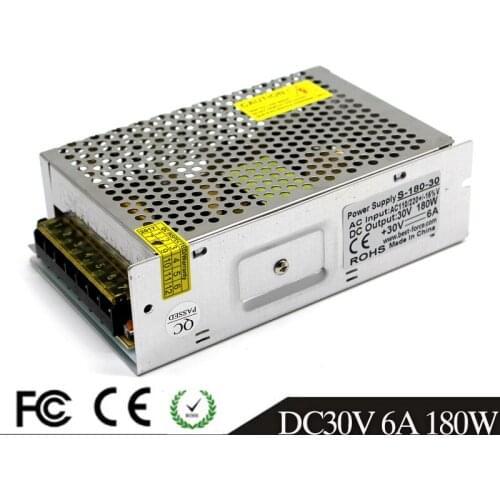 Small Volume DC30V Power Supply Switch 6A 180W Driver Transformers 110V 220V AC TO DC SMPS for LED Light Stepper Motors CNC CCTV