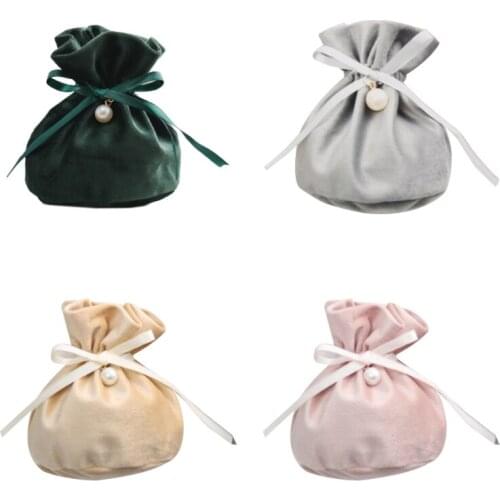 12 Pcs Velvet Bags Drawstring Jewelry Pouches Candy Gift Bags for Christmas Wedding Birthday Party Favors Dark Green N2UE