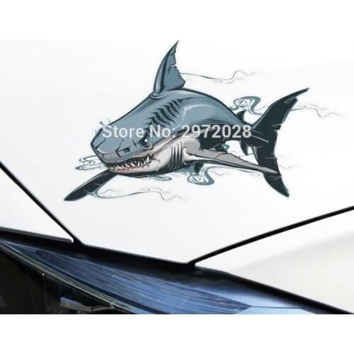 Newest Funny Deepwater Shark Creative Decorative Auto Decal Cartoon Car Sticker Car Rear Mirror Decal Creative Pattern Vinyl