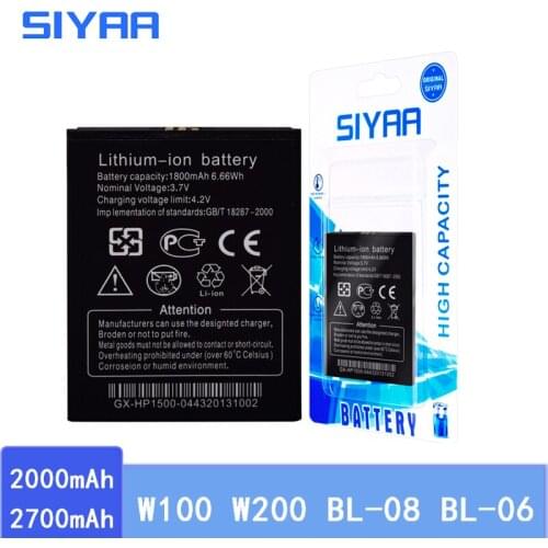 Original SIYAA W100 W200 BL-08 BL-06 Battery For THL W100 W100S W200 W200S W200C T6S T6 Pro 2015 2015A Li-ion Batteries