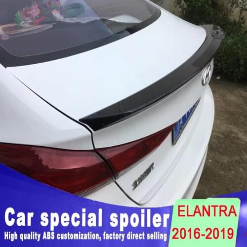Grooves style design 2016 2017 2018 for HYUNDAI ELANTRA rear trunk wing rear spoiler by primer or balck white color paint