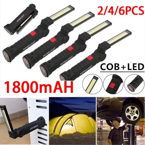 Rechargeable LED Work Lights with Magnetic Base 5 Modes LED Flashlight Inspection Light for Car Repair Household and Outdoor Use