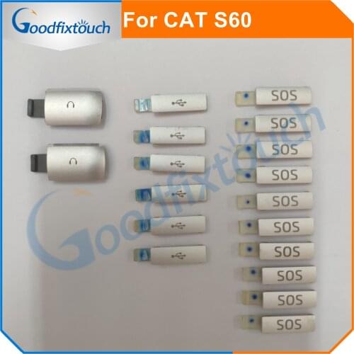 2pcs For CAT S60 USB Cover Frame Headphone Hole Cover SOS Hole Cover Dust Cap For Caterpillar S60 USB Cover Replacement Parts