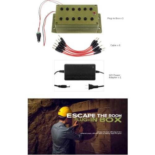 Escape Room Prop Takagism Game Props Plug in box all Wires are Inserted into the right sockets to unlock