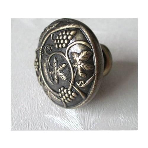 32mm Drawer knob handle antique brass dresser cupboard door pull knob bronze kitchen cabinet vintage furniture door handle knob