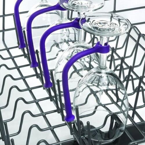Silicone Stemware Glass Flexible Dishwasher Saver Clip