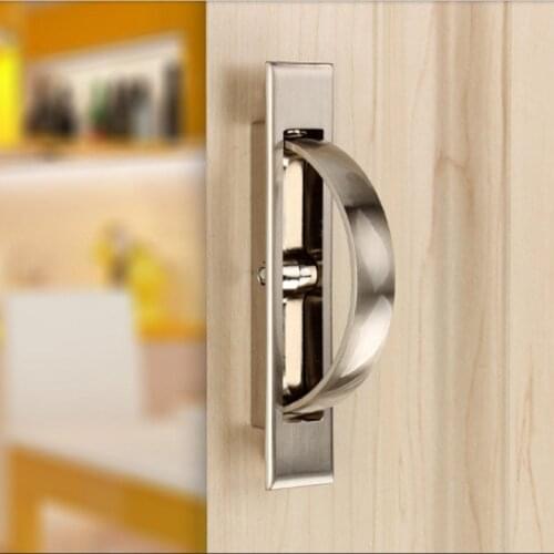 Tatami Hidden Door Handles Zinc Alloy Recessed Flush Pull Cover Floor Cabinet Handle Bright Chrome Dark Furniture Hardware