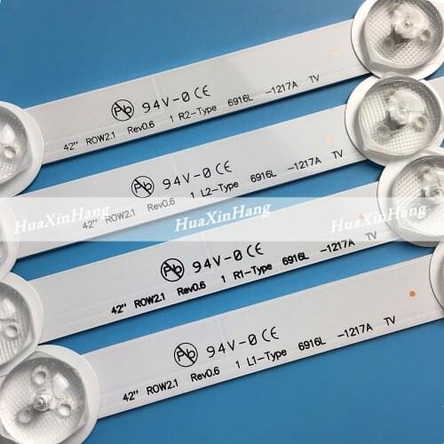 10PCS LED Backlight strip For LG 42inch 42"ROW2.1 TV 6916L-1412A 6916L-1413A 6916L-1414A 6916L-1415A 42LN542V 42LN575S 42LA615V
