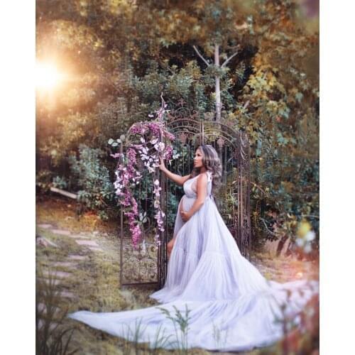 Spaghetti Sexy Sheer Top Soft Tulle Skirt Pregnant Dresses Baby Blue Maternity Dress for Photoshoot Bridal Robes Party Gowns