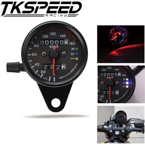 Universal Motorcycle Speedometer Odometer 12V Motorcycle Dual Speed Meter with LED Indicator Speedometer Motorcycle