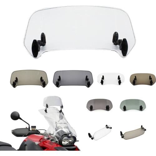 Universal Motorcycle Windshield Extension Adjustable Spoiler Clamp-On Windscreen Deflector For BMW KAWASAKI YAMAHA HONDA SUZUKI