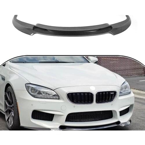 V Style CF Real Carbon Fiber Front Bumper Chin Lip Splitter Add-on Refit For BMW 6 Series F13 F12 M6 F06 Gran Coupe Convertible