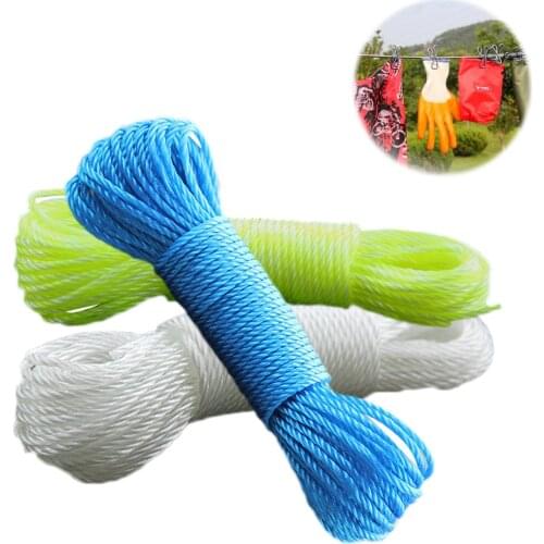 10m/20m Clotheslines Long Colored Nylon Rope Climbing Traction Tying Shade Net Rope Clothesline Garden Supplies