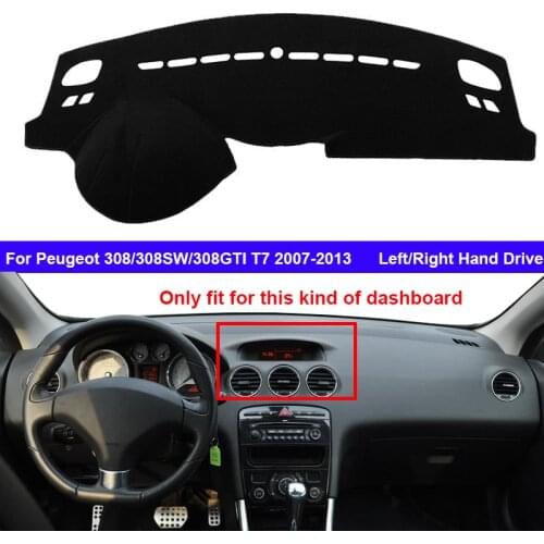 Car Inner Dashboard Cover For Peugeot 308 308SW 308GTI T7 2007 - 2013 Auto Dash Mat Carpet Sun shade Dashmat Rug Cushion 2012