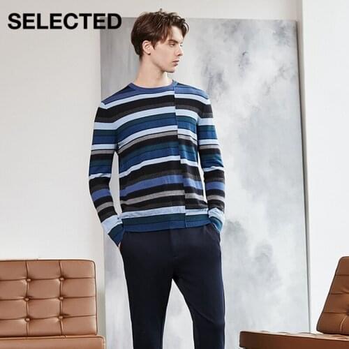 SELECTED Winter Striped Business Wool Knitted Sweater|419324537