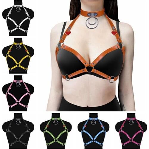 New Fashion Leather Harness Sexy Chest Sculpting Body Waist Punk Gothic Bra Body Bondage Erotic Underwear Stockings Sword Belt
