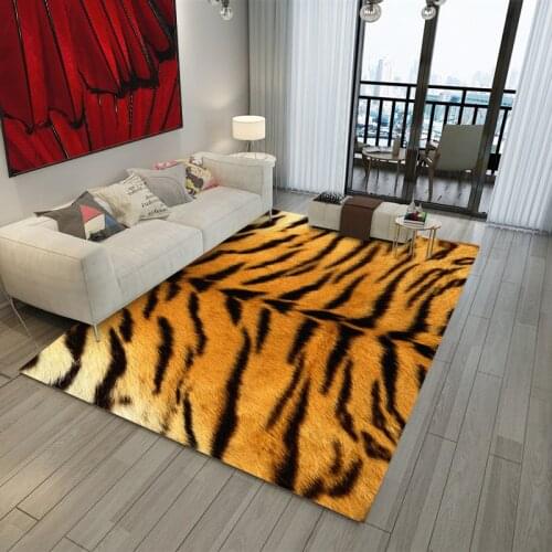 Animal Leopard Giraffe Tiger Printed Rug Cowhide faux skin leather rugs and carpets for home living room