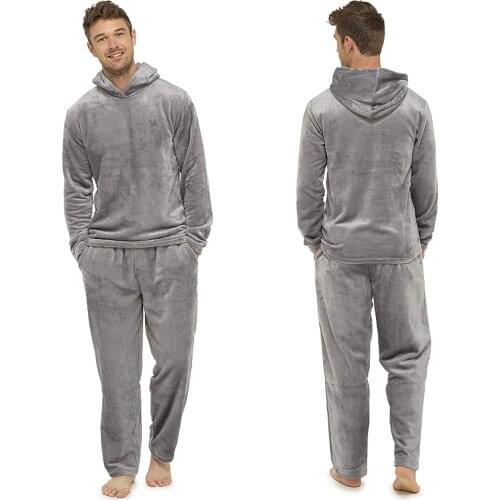 2021 Winter Long Sleeve Thick Warm Flannel Pajama Sets For Men Long Sleeve Male Men Pajama Set Lounge Homewear Home Clothes#c