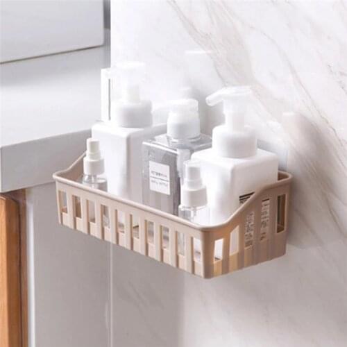 1PC 27x11x9cm Kitchen Bathroom Wall Storage Shelf Hanging Rack Corner Basket Holder Organizer Wall-mounted Stand Storage Basket