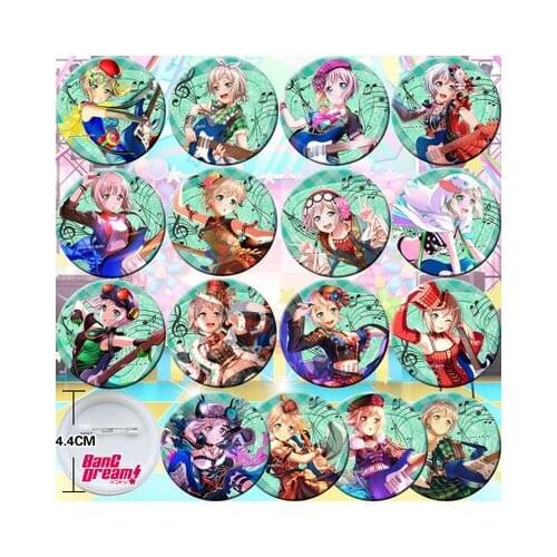 16Pcs Anime BanG Dream! Mitake Ran Aoba Moca Uehara Himari Cosplay Bedge Collect Backpack Bags Badge Button Brooch Pin Souvenir
