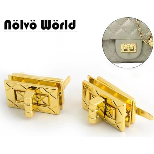 5-10-30sets 19*33mm fashion square bag lock K gold handbags lock hardware Twist lock