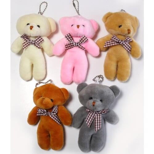 5PCS Mini Plush Conjoined Bear Toys Pendant PP Cotton Soft Stuffed Bears Toy Doll Holiday Gift 12CM