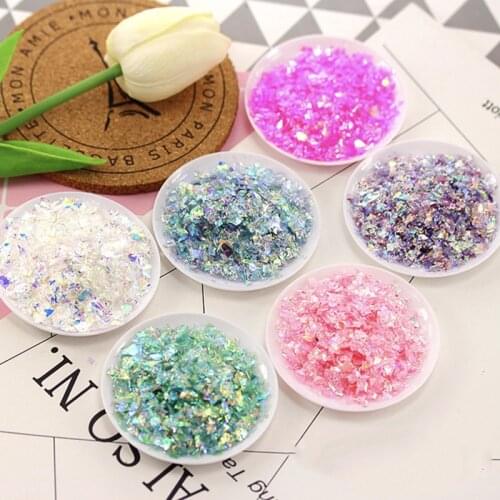20g Colorful Shell Sugar Broken Pieces Flashing Flash Debris Material UV Resin Epoxy Resin Mold Making Jewelry Filling for DIY