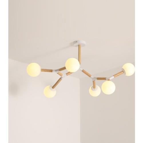 Wood molecular chandelier Nordic Style minimalist chandelier Living Dining Room Ceiling Lamp Bedroom bubbles chandelier