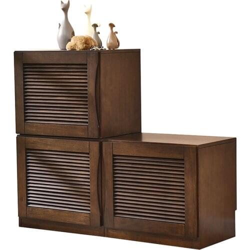 Cabinet Wood Shoe Rack Door Multi Layer Modern Storage Household Organizer Solid Wood Dustproof Entrance Zapateros Home HX50XG